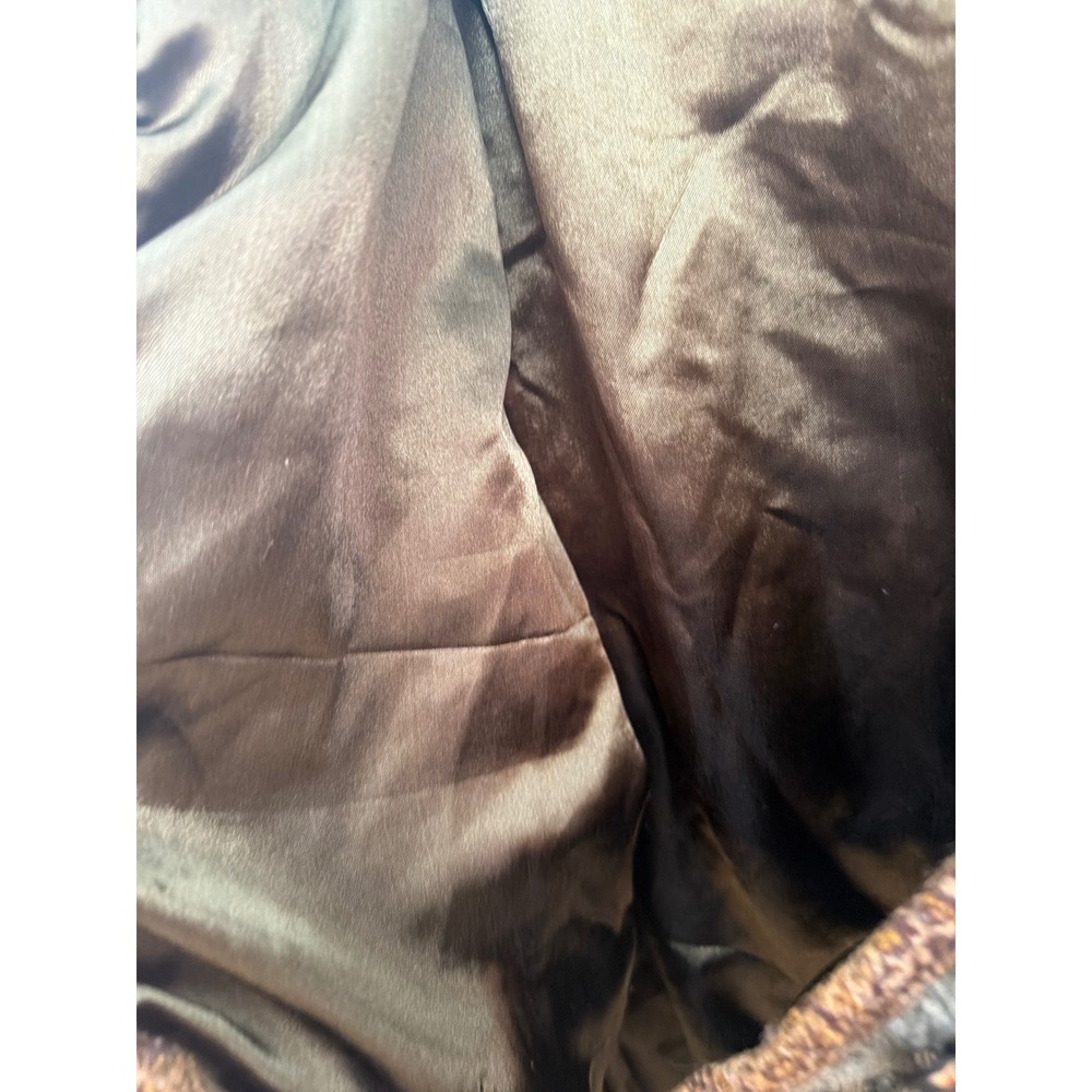 Flashback Vintage Patchwork Jacket Green Brown Cotton Rayon Boho Medium - Picture 5 of 8